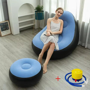 Canapé Gonflable avec Coussin de Pieds